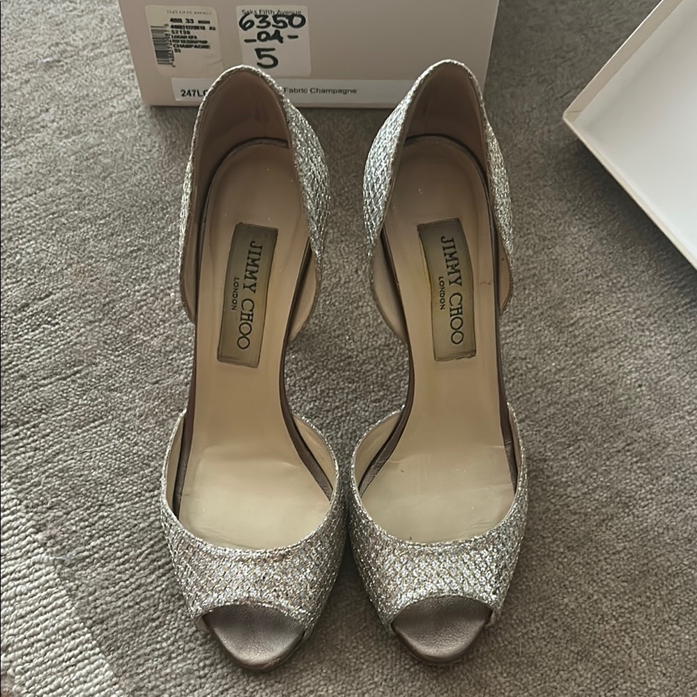 Jimmy Choo Glitter D'Orsay Pumps